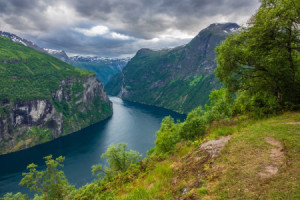 Tischdecke - Blick Auf Den Geirangerfjord In Norwegen oder mit Eige...