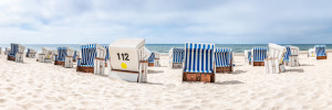Foto Tischdecke - Strandkörbe Panorama oder mit Eigenem Foto