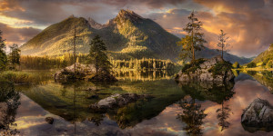 Motiv als Tischdecke - Hintersee In Berchtesgaden Mit Alpenpanorama...