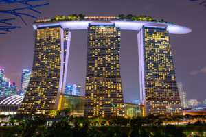 Motiv auf Tischdecke - Marina Bay Sands - Resort In Singapore oder ...