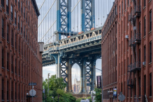 Bild auf Tischdecke - Manhattan Bridge In New York City oder mit Ei...