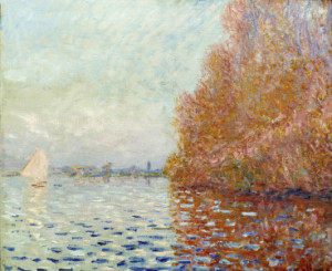 Wunschbild auf Tischdecke - Monet River Landscape Autumn 1900 oder ...