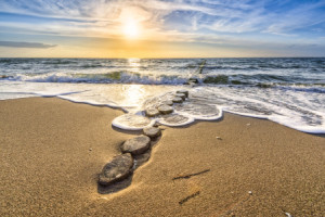 Motiv Tischdecke - Sommerabend Am Ostseestrand oder mit Eigenem Foto