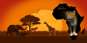 Wunschmotiv als Tragetasche - Wildlife Mit Kontinent Afrika Und Leo...