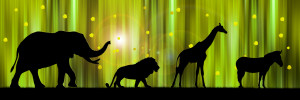 Bild Tragetasche - Afrika Tier-Silhouetten Im Zauberwald I oder mit...