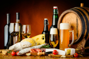 Foto Tragetasche - Bier Wein Und Essen oder mit Eigenem Foto