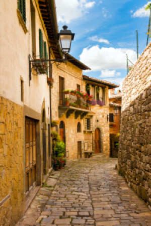 Foto auf Tragetasche - Mediterrane Gasse oder mit Eigenem Foto