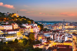 Wunschbild Tragetasche - Sonnenuntergang In Lissabon oder mit Eigen...