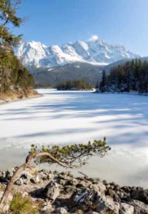 Foto auf Tragetasche - Eibsee Im Winter - Zugspitze oder mit Eigene...