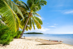 Motiv auf Tragetasche - Strandulaub Auf Einer Einsamen Insel Im Paz...