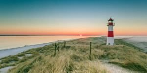 Motiv als Tragetasche - Sunrise With Early Fog At The Lighthouse od...