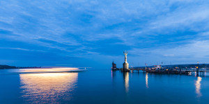Wunschmotiv auf Tragetasche - Konstanz Am Bodensee Bei Nacht oder m...