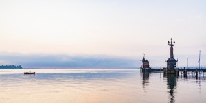 Bilder Tragetasche - Angler Am Morgen In Konstanz Am Bodensee oder ...