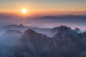 Foto Tragetasche - Sonnenaufgang Säntis oder mit Eigenem Foto