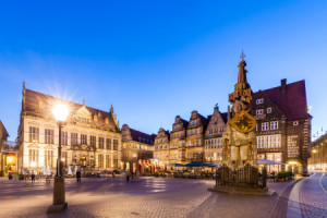 Bild Tragetasche - Marktplatz In Bremen Bei Nacht oder mit Eigenem ...