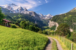 Foto auf Tragetasche - Lauterbrunnental Schweiz oder mit Eigenem Foto