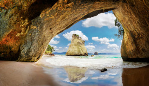 Motiv Tragetasche - Cathedral Cove Und Te Hoho Rock Neuseeland oder...