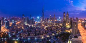 Tragetasche - Dubai Skyline Mit Burj Khalifa Zur Blauen Stunde oder...