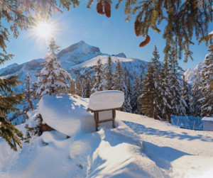 Foto auf Tragetasche - Skigebiet Kreuzeck Alpspitze Im Winter oder ...