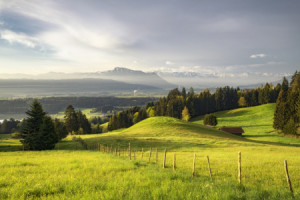 Wunschmotiv als Tragetasche - Stimmungsvoller Morgen Im Allgäu oder...