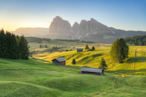 Motiv auf Tragetasche - Sommermorgen Auf Der Seiser Alm oder mit Ei...