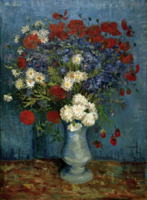 Motiv auf Tragetasche - V Van Gogh Vase W Cornflowers Paint oder mi...