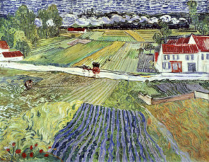 Fotos Tragetasche - Van Gogh Landscape With Chariot 1890 oder mit E...