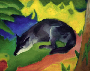Wunschmotiv als Tragetasche - Franz Marc Black And Blue Fox oder mi...