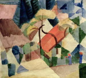 Wunschbild auf Tragetasche - August Macke Dorfhäuser In Gärten oder...