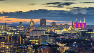 Wunschbild auf Türfolie - Hannover Am Abend oder mit Eigenem Foto