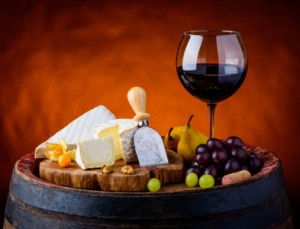 Motiv Türfolie - Wein Und Käse Stillleben oder mit Eigenem Foto