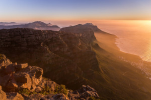 Wunschmotiv auf Türfolie - Sonnenuntergang Auf Dem Tafelberg oder m...