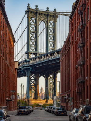 Wunschbild als Türfolie - Manhattan Bridge Frame oder mit Eigenem F...