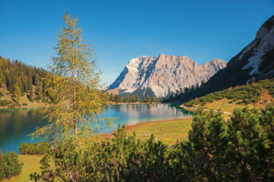 Wunschbild Türfolie - Seebensee Und Zugspitze Im Herbst oder mit Ei...