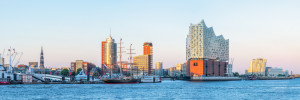 Wunschmotiv auf Türfolie - Hamburger Hafen Und Elbphilharmonie oder...