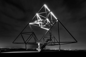 Wunschbild als Türfolie - Tetraeder - Bottrop Schwarz-Weiß oder mit...