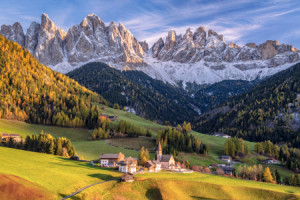 Bilder Türfolie - Herbst Im Villnößtal Südtirol oder mit Eigenem Fo...