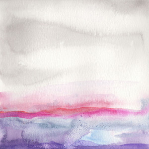 Motiv Untersetzer - Watercolor Landscape I With Pink oder mit Eigen...