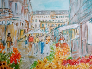Untersetzer - Wiesbaden Blumenmarkt oder mit Eigenem Foto