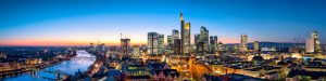 Wunschbild Untersetzer - Skyline Von Frankfurt Am Abend oder mit Ei...