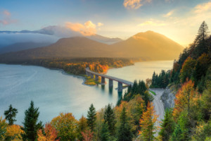 Foto Untersetzer - Herbst Am Sylvensteinsee In Bayern oder mit Eige...
