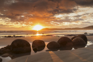Wunschbild auf Untersetzer - Moeraki Boulders Bei Sonnenaufgang In ...
