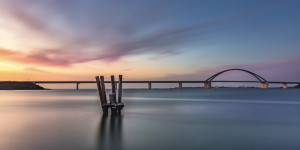 Wunschmotiv als Untersetzer - Die Fehmarnsundbrücke Im Blick oder m...