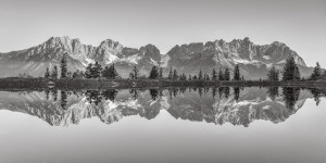 Fotos Untersetzer - Wilder Kaiser In Tirol Schwarz-Weiß oder mit Ei...
