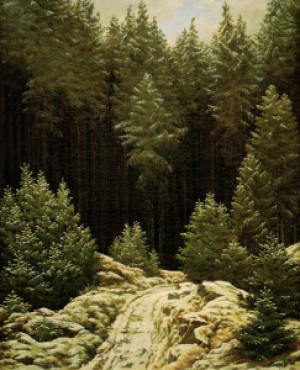 Foto auf Untersetzer - C D Friedrich Frühschnee oder mit Eigenem Foto