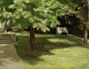 Wunschmotiv als Untersetzer - M Liebermann Garden Bench Painting od...