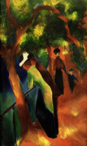 Motiv auf Untersetzer - August Macke Sonniger Weg oder mit Eigenem ...