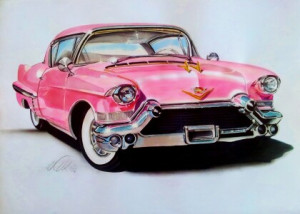 Wunschmotiv auf Untersetzer - Pink Cadillac oder mit Eigenem Foto