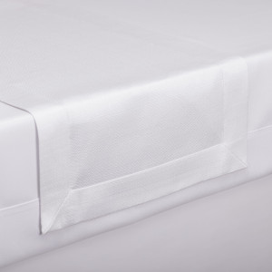 Bieżnik plamoodporny 40 x 160 cm - BIAŁY NATURALNY SPLOT