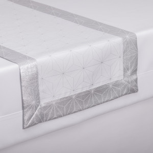 Bieżnik plamoodporny 40 x 160 cm - SREBRNY WZÓR